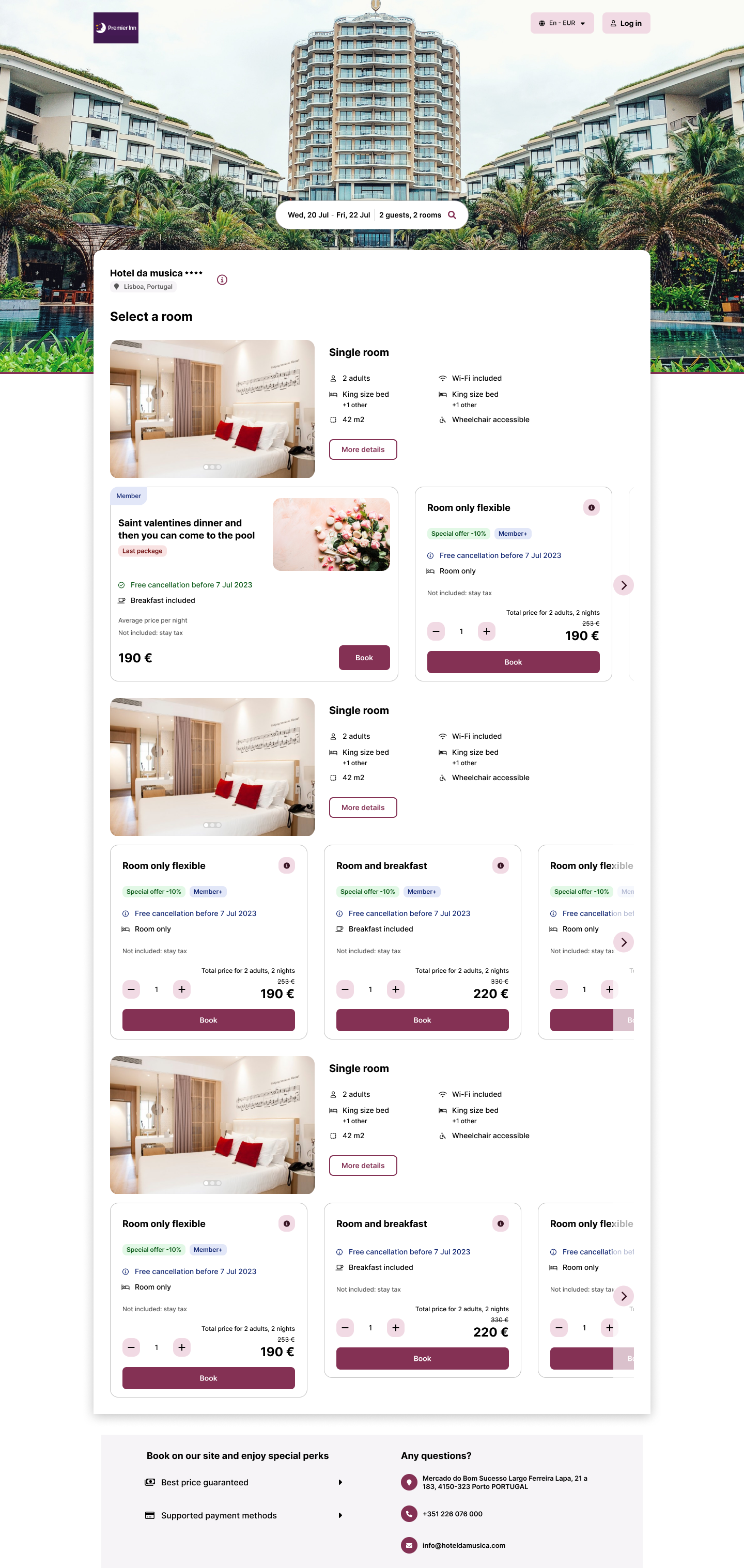 Version one modular booking engine exploration